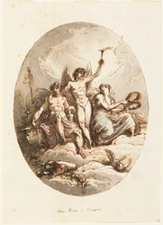 Design for Wall or Ceiling Decoration with Bacchus, Hymen and Venus