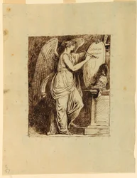 A Winged Victory Inscribing the Date 1805 on a Shield, 1805