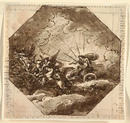 Apollo in his Chariot with Aurora, Sala Ottogonale, Palazzo Milzetti, Faenza, 1804–05