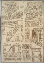 Five Studies of Ceiling with Grotesques; Madonna
