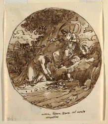 Numa Pompilius Worshipping Jove on the Aventine, Ceiling Design for the Sala di Numa Pompilius, Palazzo Milzetti, Faenza