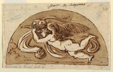 Pisces, Lunette for Ceiling, Sala Ottagonale, Palazzo Milzetti, Faenza