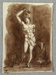 Saint Sebastian, Detail of Polyptych with the Virgin Enthroned, Study after Dosso Dossi