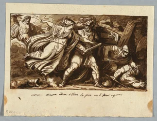 Sheet from a Sketchbook: Minerva Orders Ulysses to Make Peace with the Suitors of Penelope