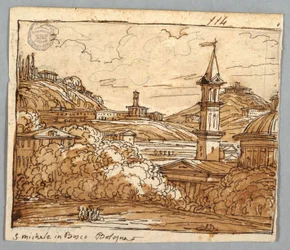 Sketchbook Page, Folio 57: Study after Michele in Bosco, Bologna; Verso, Architectural Details
