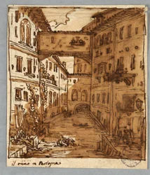 Sketchbook Page: Study of Reno, Bologna; Verso: Architectural Details