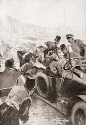 The assassination of Franz Ferdinand and his wife, Sophie, Duchess of Hohenberg, 28 June