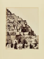 Group Portrait on the Stone Blocks of a Pyramid, Egypt