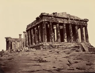 Parthenon, taken from the Propylaea - Athens. [From North - west]