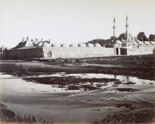 View of the complex of Tekkuyeh Suleimaniyeh, in Damascus, Syria, part of a complex of a madrasa, a mosque and a monastery, directed by the order of Dervishes, to facilitate the stay of the pilgrims on their way to Mecca