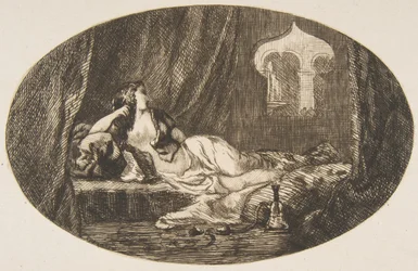Odalisque Reclining in a Harem, from Titres de Romance, 1857
