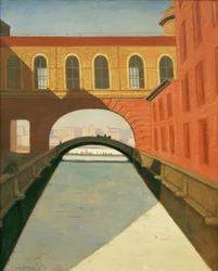 Frozen Canal and Bridge near the Hermitage in Saint Petersburg