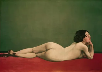Reclining Nude on a Red Carpet