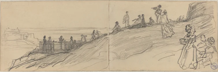 Figures on Top of a Hill, Overlooking the Sea