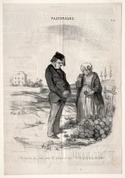 Pastorales, plate 33: They say, nevertheless, that if I plant potatoes, I will harvest truffles