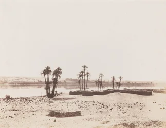 Village and Banks of the Nile, Dakkeh, 1851-1852