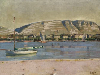 Geneva Harbour and the Saleve