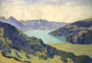 View of the Lake of Thun from Breitlauenen
