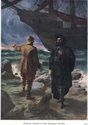 Daland Looked at the Stranger Keenly, Illustration from The Stories of Wagner