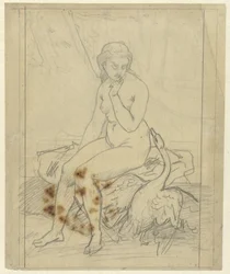 Seated Leda with the Swan