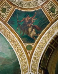 Frescos from the Spandrels of the Main Hall of the Assemblee Nationale, Paris: The Education of Achilles