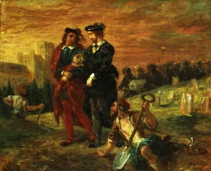 Hamlet and Horatio in the cemetery, from Act V of Hamlet by William Shakespeare, 1859