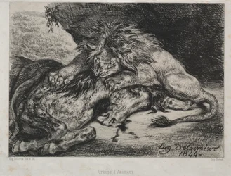 Lion Devouring a Horse, 1844
