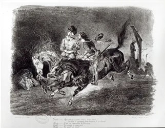 Mephistopheles and Faust Riding in the Night, Illustration for Faust by Goethe, 1828