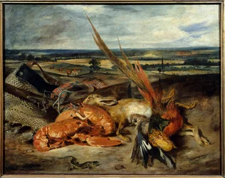 Still Life with Lobster and Trophies of Hunting and Fishing