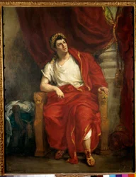 Portrait of Comedian Francois-Joseph Talma Interpreting Nero in the Play Britannicus by Jean Racine. 1853. Paris, French Comedy
