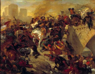 The Battle of Taillebourg won by Saint Louis on 21 July 1242