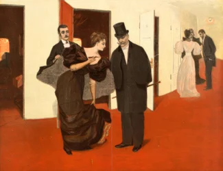In Front of the Lodge Door / after Reznicek