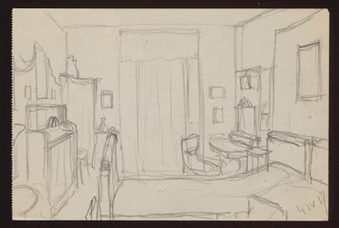 Interiors of "Muru" in Bohdanów - bedroom of Gina and Ferdynand Ruszczyc