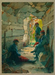 Infantry Soldiers Resting, Road to Vailly