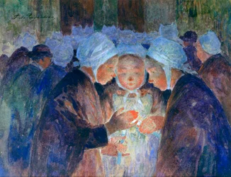 Young People from Breton before a Procession, c1884-1930