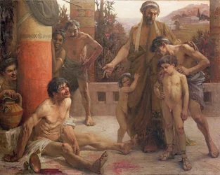 A Spartan Points Out a Drunken Slave to His Sons