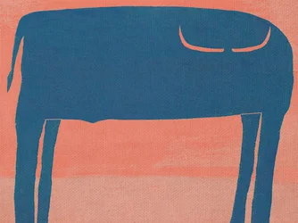 Blue Ox on Peach