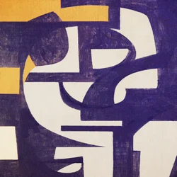 Violet Gold Abstract Shapes