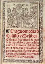 Miniature on Parchment on the Cover of the Celestina or Tragicomedia de Calisto y Melibea, Spanish Manuscript by Fernando de Rojas, Published in 1531