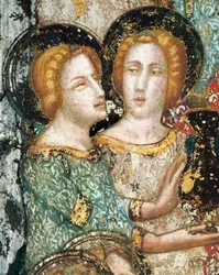 Fresco of the chapel of Saint Michael: scenes of the joys of the Virgin Mary