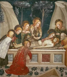 Jesus in the Tomb with the Apostles and His Mother
