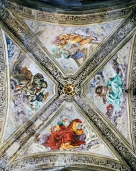 Frescoes by Filippino Lippi on the Dome, Strozzi Chapel, Church of Santa Maria Novella, Florence, Italy