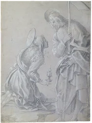 Kneeling Saint Mary Magdalene and Standing Christ