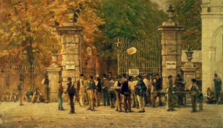 Break time during work on Exhibition of 1881 (1887)