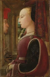 Portrait of a Woman with a Man at a Casement