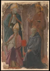 Saints Augustine and Francis, a Bishop Saint, and Saint Benedict