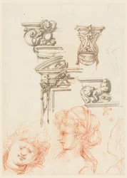 Architectural Details and Three Heads