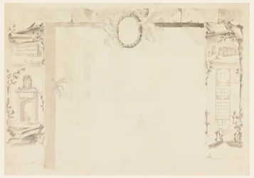 Unfinished Design for a Memorial Sheet Referring to Erection of a Papal Factory (Magazins of Annona), 1760–69