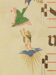 A Cloaked Cherub Trying to Catch a Flying Bird (detail)