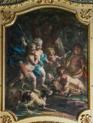 Decorative Panel Depicting Cherubs, Hunting Palace of Stupinigi, by Filippo Juvarra